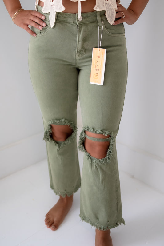 Perfect Distressed Straight Pants