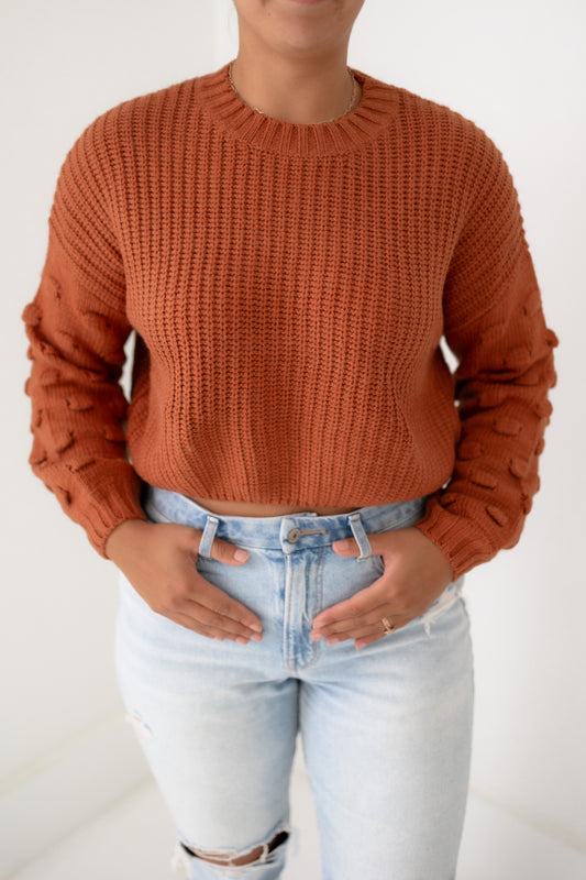 Bubble Dot Cropped Sweater